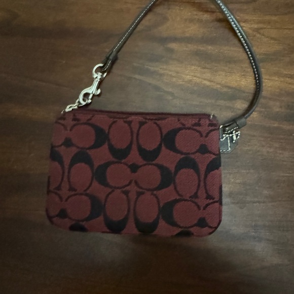 Coach Red and Black Signature Wristlet - Picture 2 of 3